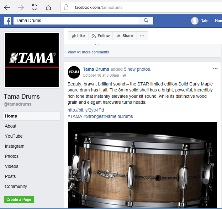 FB Post-Star LE snare in Solid Curly Maple